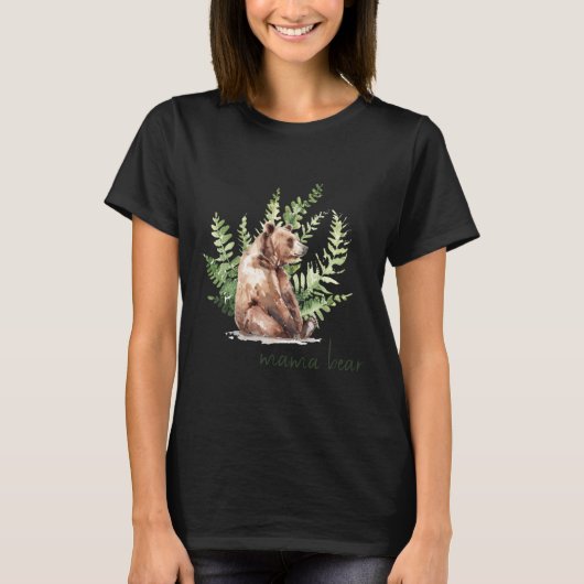 Woodland Mama Bear Baby Shower _1 T-shirt (Voorkant)