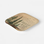 Woodland Mama Beer & Cub Baby shower Papieren Bordje (Gebogen)