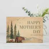 Woodland Mama Beer & Hare Cub Moederdag (Staand voorkant)