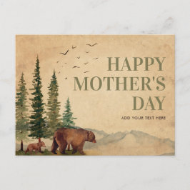 Woodland Mama Beer & Hare Cub  Moederdag Briefkaart