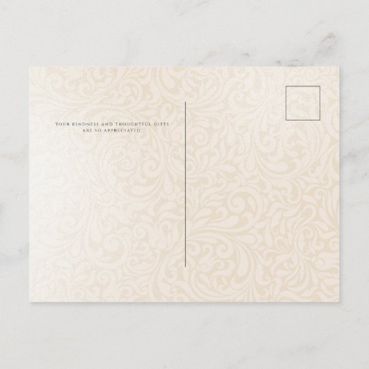 Woodland Manor Baby shower Dank u Briefkaart (Achterkant)