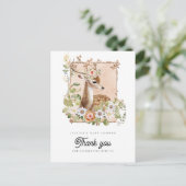 Woodland Manor Baby shower Dank u Briefkaart (Staand voorkant)