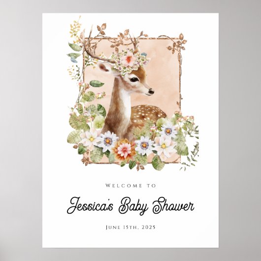 Woodland Manor Baby shower Welcome Sign Poster (Voorkant)
