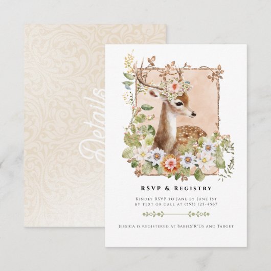 Woodland Manor RSVP Details Enclosure Kaart (Voorkant / Achterkant)