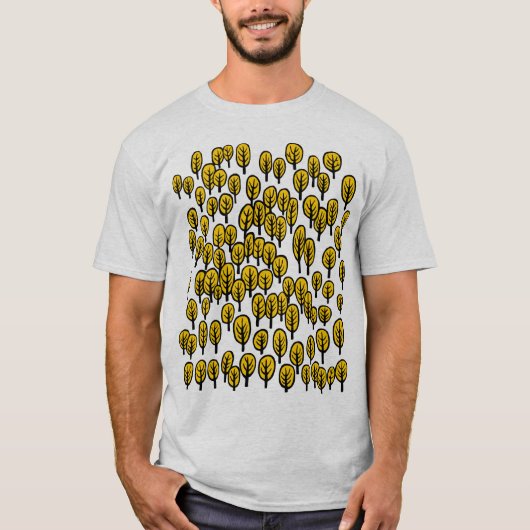 Woodland Map - Autumn Amber Trees T-shirt (Voorkant)