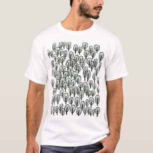 Woodland Map - Bleke groene bomen T-shirt