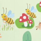 Woodland Meadow Nursery Wallpaper – Bunnies, Bijen Behang (Zoom)