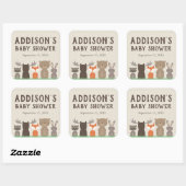 Woodland met Baby shower Square Stickers (Vel)
