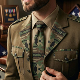 Woodland Militair Camouflagepatroon Stropdas