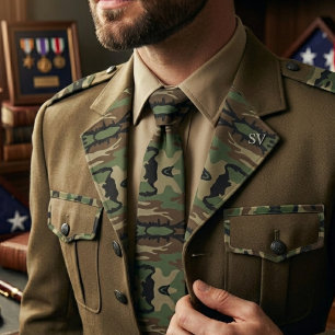 Woodland Militair Camouflagepatroon Stropdas
