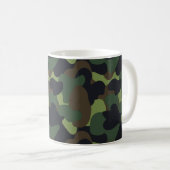 Woodland Militaire Camo Green Brown Black Pattern Koffiemok (Voorkant rechts)