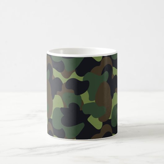 Woodland Militaire Camo Green Brown Black Pattern Koffiemok (Center)