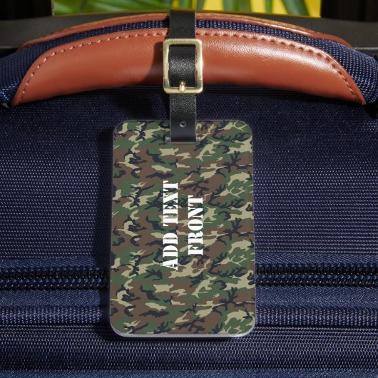 Woodland Militaire Camouflage Bagagelabel