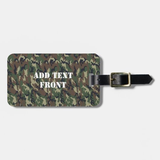Woodland Militaire Camouflage Bagagelabel (Voorkant horizontaal)