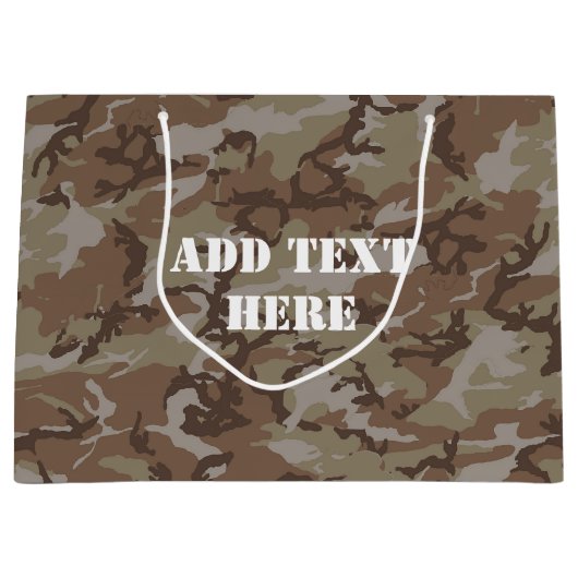 Woodland Militaire Camouflage Large Cadeautasje (Voorkant)