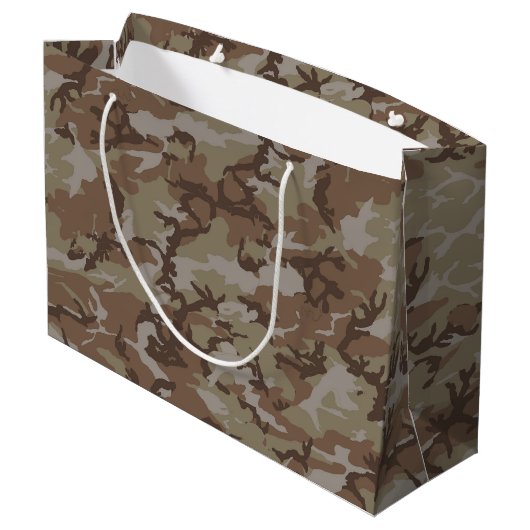 Woodland Militaire Camouflage Large Cadeautasje (Achterkant Gekanteld)