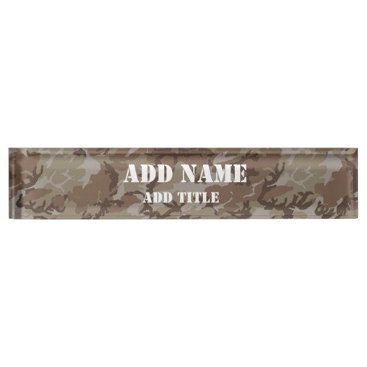 Woodland Militaire Camouflage Naambordje (Voorkant)