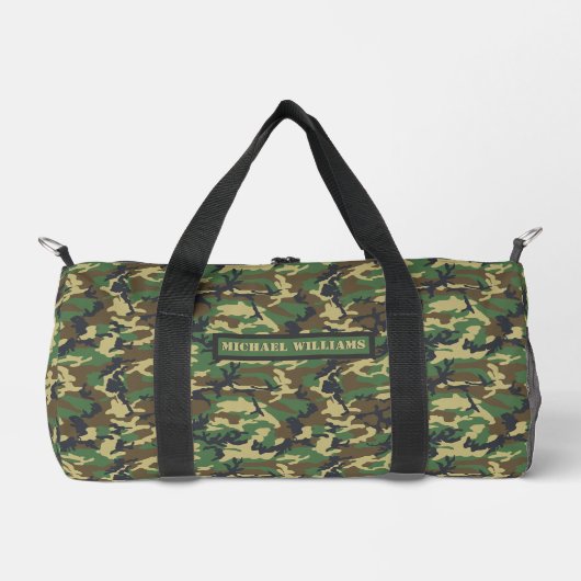 Woodland Militaire Camouflage Print - Gepersonalis Plunjezak (Voorkant)