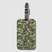 Woodland Militairy Camo Print - Gepersonaliseerd Bagagelabel (Voorkant (verticaal))
