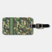 Woodland Militairy Camo Print - Gepersonaliseerd Bagagelabel (Voorkant horizontaal)