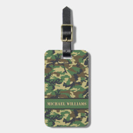 Woodland Militairy Camo Print - Gepersonaliseerd Bagagelabel