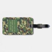 Woodland Militairy Camo Print - Gepersonaliseerd Bagagelabel (Achterkant horizontaal)