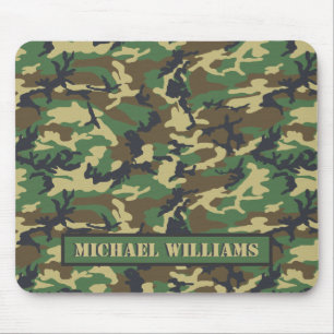 Woodland Militairy Camo Print - Gepersonaliseerd Muismat