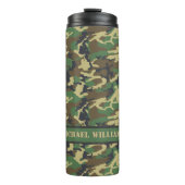 Woodland Militairy Camo Print - Gepersonaliseerd Thermosbeker (Voorkant)