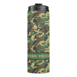 Woodland Militairy Camo Print - Gepersonaliseerd Thermosbeker