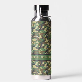 Woodland Militairy Camo Print - Gepersonaliseerd Waterfles