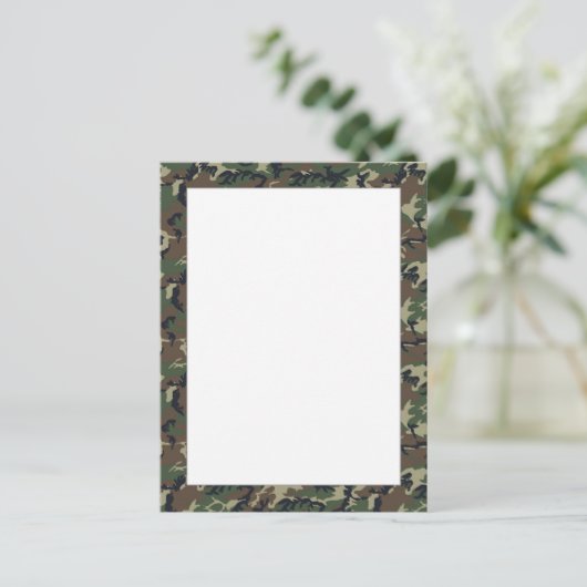 Woodland Military Camouflage Pattern Briefkaart (Staand voorkant)