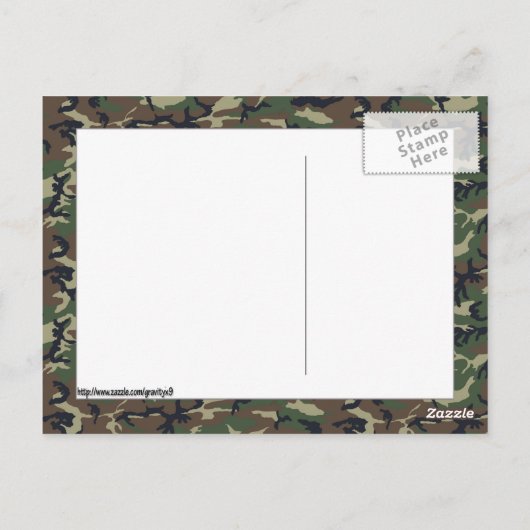 Woodland Military Camouflage Pattern Briefkaart (Achterkant)