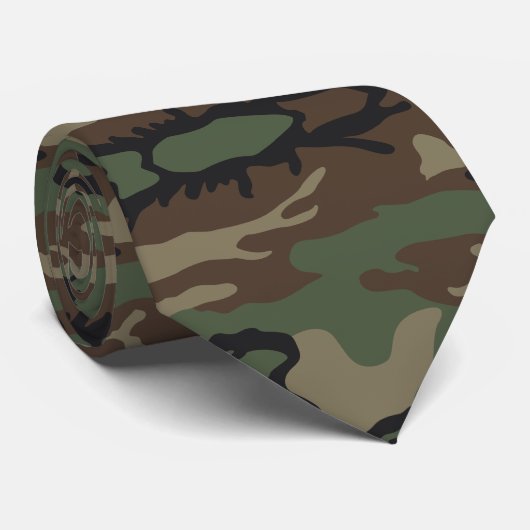 Woodland Military Camouflage Pattern Stropdas (Opgerold)