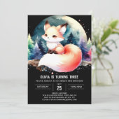 Woodland Minimalist Fox Verjaardag digitaal Kaart (Staand voorkant)