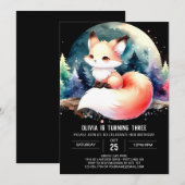 Woodland Minimalist Fox Verjaardag digitaal Kaart (Voorkant / Achterkant)