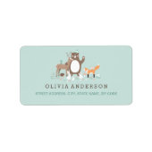 Woodland Mint en Oranje Baby shower Address Label (Voorkant)
