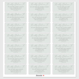 Woodland Mint Green Wedding Guest Adresetiketten Sticker