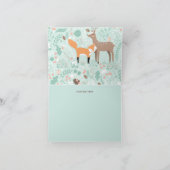 Woodland Mint Oranje Baby shower bedankje Bedankkaart (Binnen)
