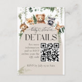 Woodland Modern Baby shower Details QR-code Informatiekaartje (Voorkant)