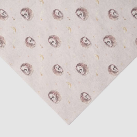 Woodland Mommy and Baby Hedgehog Pattern Tissuepapier (Detail)
