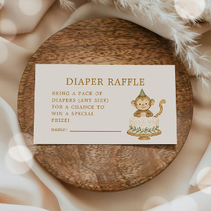 Woodland Monkey Luier Raffle Informatiekaartje