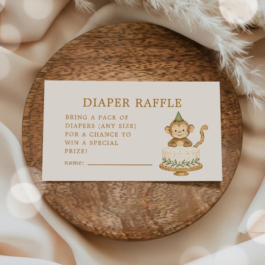 Woodland Monkey Luier Raffle Informatiekaartje