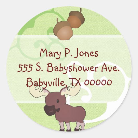 Woodland Moose Address Label Stickers (Voorkant)