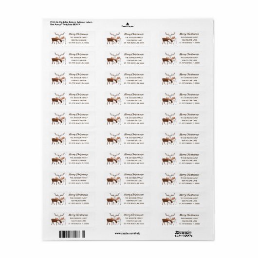 Woodland Moose and Deer Merry Christmoose Etiket (Full Sheet)
