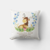 Woodland Moose Baby Geboorte Stats Kussen (Voorkant)