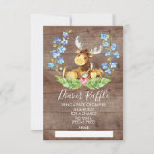Woodland Moose Baby shower Luier Raffle Ticket Kaart (Voorkant)