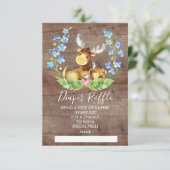 Woodland Moose Baby shower Luier Raffle Ticket Kaart (Staand voorkant)