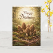 Woodland Morel Birthday Kaart (Gele Bloem)