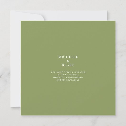 Woodland Moss Green Monogram Save the Date Square (Achterkant)