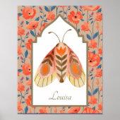 Woodland Moth Aardse Bloemen Custom Wall Art Poster (Voorkant)